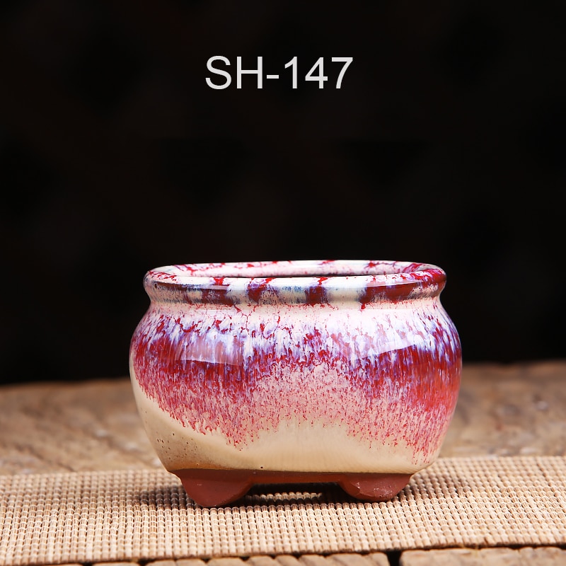 Glaze hand-painted Mini Bonsai Flower Pot