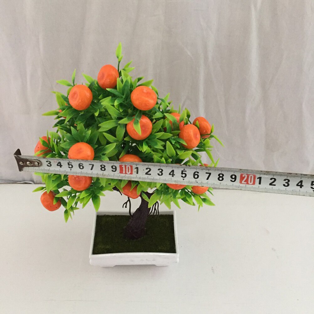 Artificial Plants Bonsai Mandarin Orange Fruit Tree Potted for Home Wedding Room Decoration Flower Hotel Party Decor Fake Potted