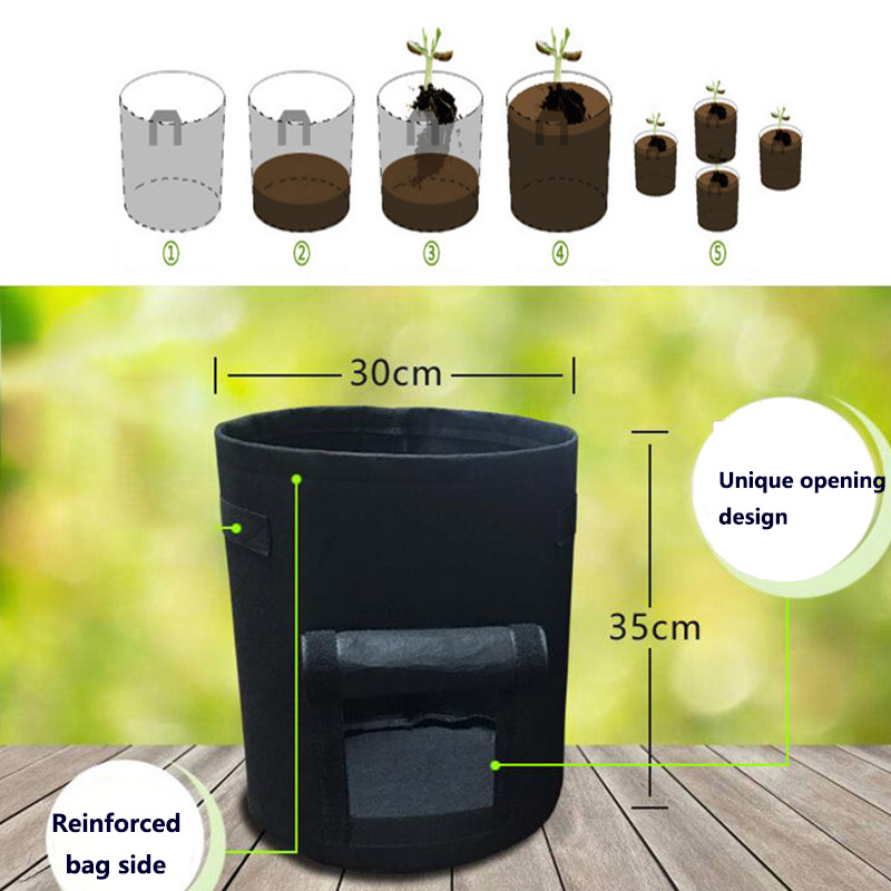Plant Grow Bags 3 Size Home Garden Potato Pot Greenhouse Vegetable Growing Bags  Vertical Garden Bag Seedling bonsai container