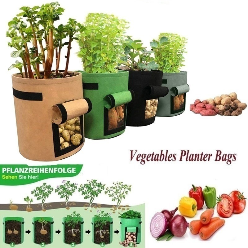 Plant Grow Bags 3 Size Home Garden Potato Pot Greenhouse Vegetable Growing Bags  Vertical Garden Bag Seedling bonsai container