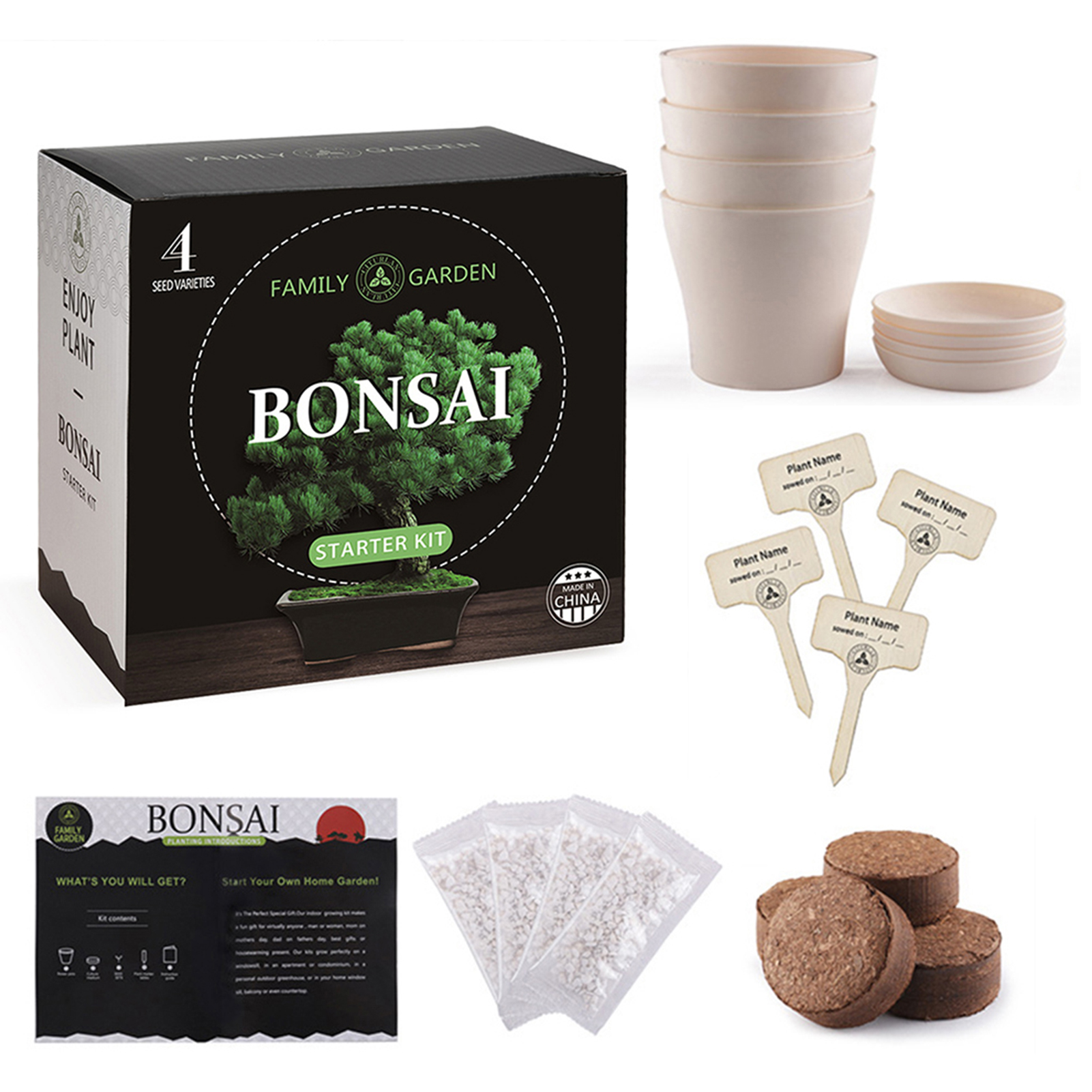 Indoor Pot Gifts Adult Crafts Drip Tray Growing Plant Germination Kids Tool Gardening Starter Bonsai Tree Kit DIY
