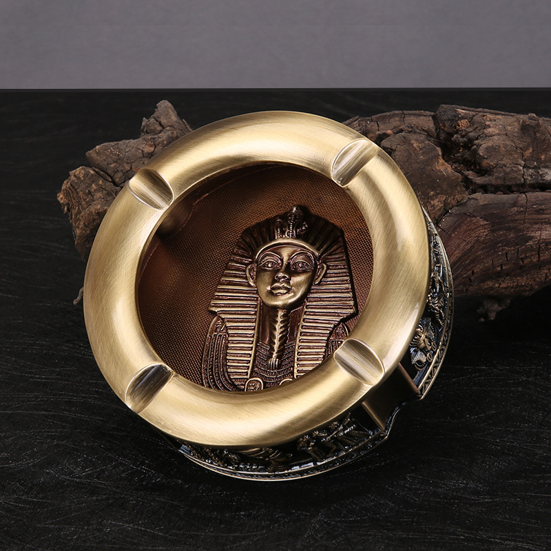 Egyptian ashtray zinc alloy pharaoh figure Carmen creative European style retro ashtray metal crafts home gifts