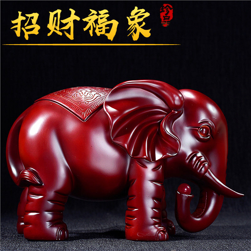 Elephant ornaments a pair of lucky feng shui elephant TV wine cabinet porch living room study decoration crafts opening gifts
