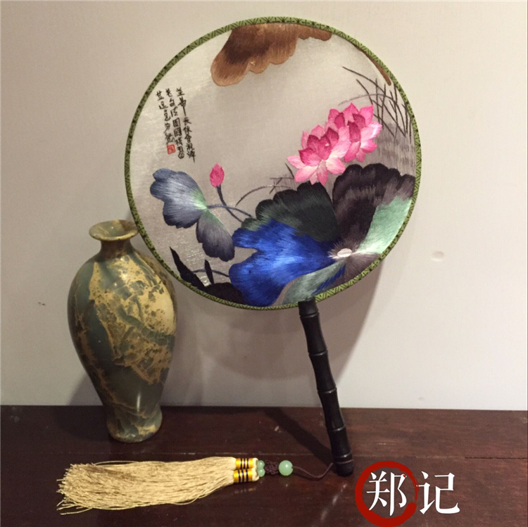 Ancient Chinese Handicrafts Suzhou Specialty Suzhou Embroidery Embroidery Double-sided Embroidery Dance Palace Fan Gifts