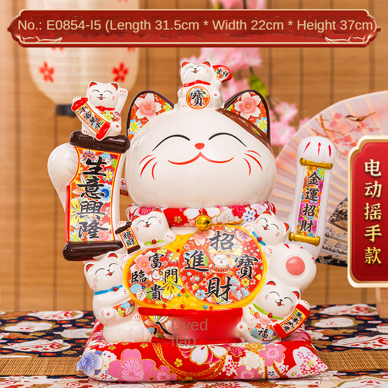 2021 Shaking hand beckoning cat ornaments opening large gifts automatic beckoning fortune cat cash register home decorations