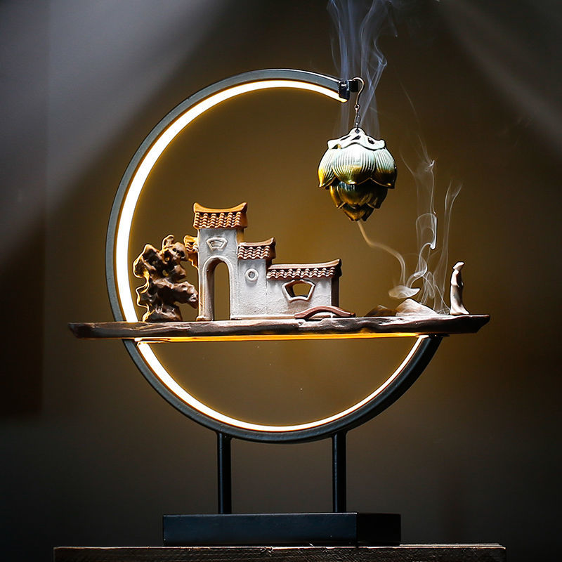 Zen antique bergamot aromatherapy Zen heart backflow incense burner ceramic sandalwood aromatherapy burner tea room decoration