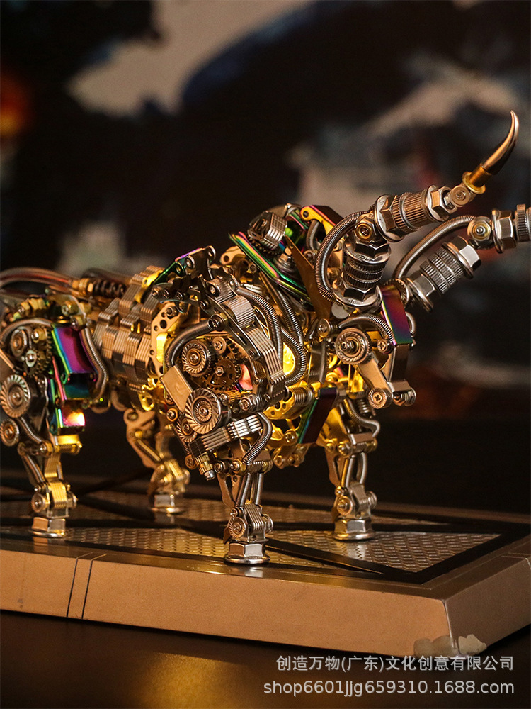Bullish 3d three-dimensional metal puzzle difficult assembly model decoration ornaments zodiac ox building blocks craft gifts