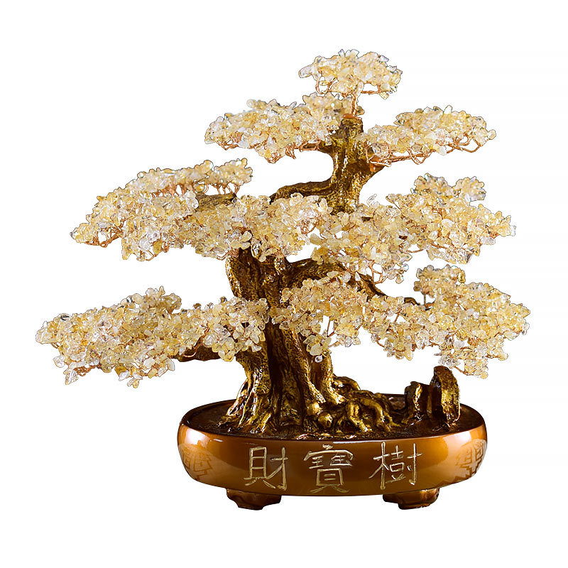 Citrine Money Tree Fortune Tree TV Cabinet Wine Cabinet Decoration Decoration Home Living Room Lucky Tree Opening Gifts