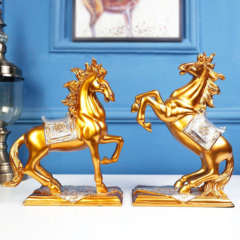Creative Home Furnishing European Horse Decoration Living Room Decoration Wine Cabinet Entrance Desk Office Lucky Crafts