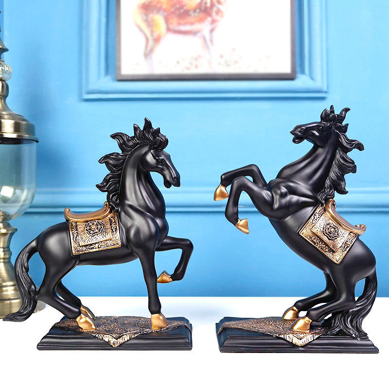 Creative Home Furnishing European Horse Decoration Living Room Decoration Wine Cabinet Entrance Desk Office Lucky Crafts