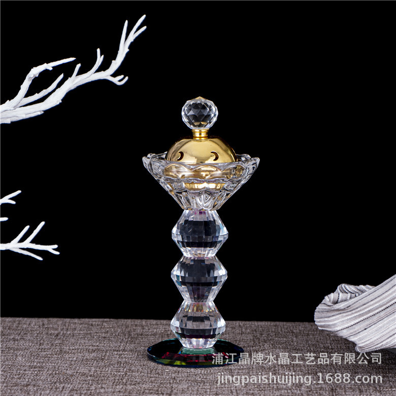 Creative exotic style crystal incense burner carbon stove, direct burning incense pills wearing incense and exotic decoration