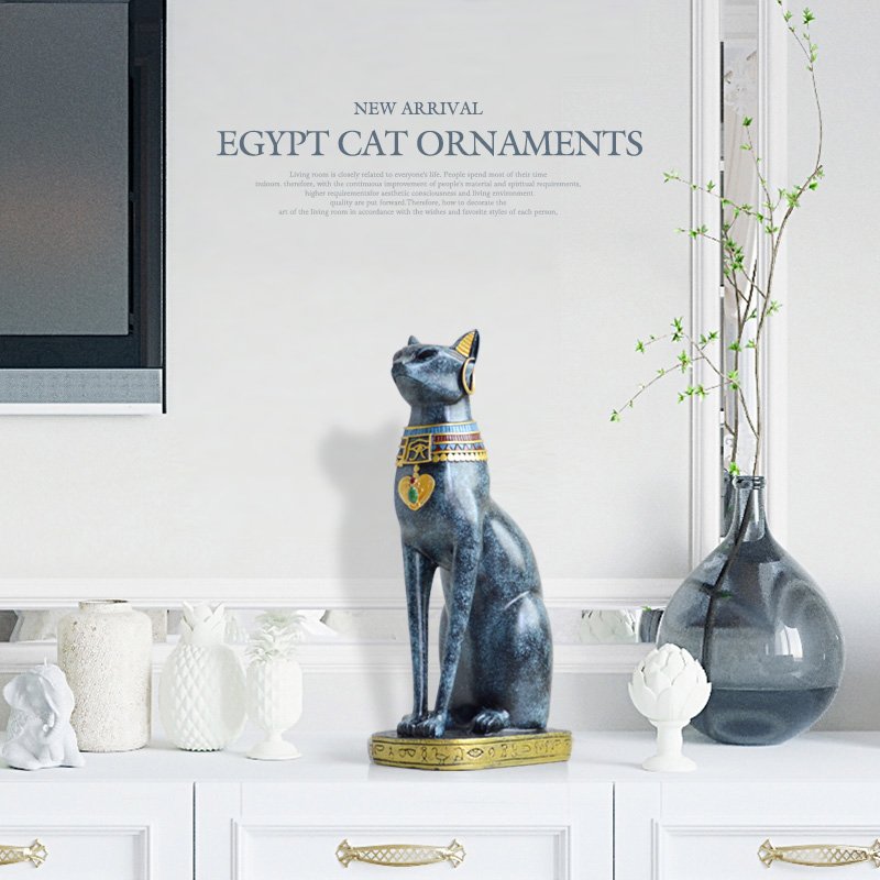 Egyptian Cat resin craft vintage home decor Modern Vintage Baster goddess god pharaoh figurine statue for table ornaments Gift