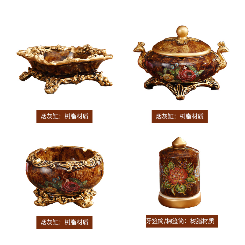 European and American living room ashtray large windproof creative coffee table decorations with cover cigar ashtray ornaments