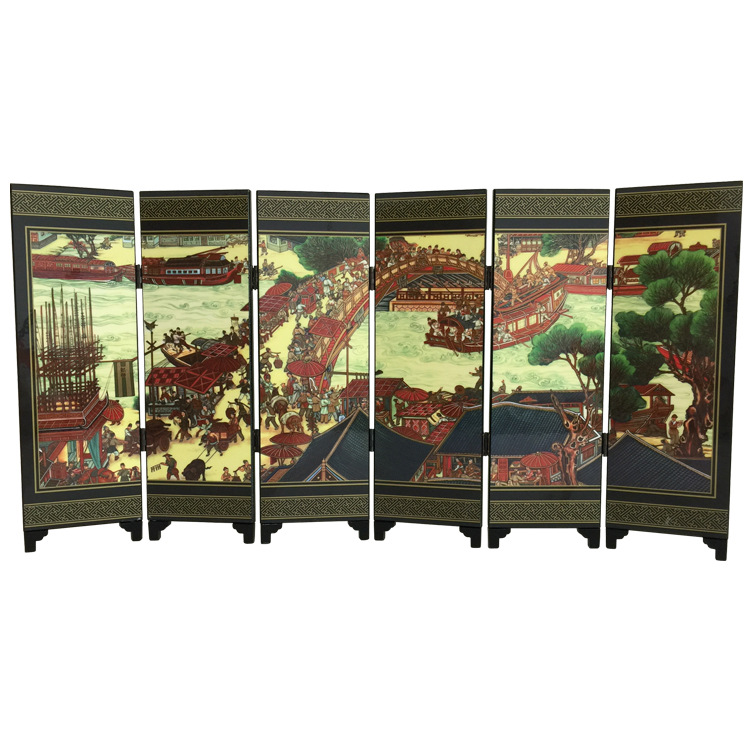 Antique lacquerware small screen decoration ornaments Chinese characteristic wooden crafts lacquerware custom gift gifts abroad