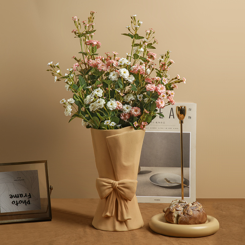 Creative Ceramic Vase Nordic Wedding Dry Flower Desk Decor Plant Vase Flower Vase Home Decoration Floreros Home Decor BI50VS