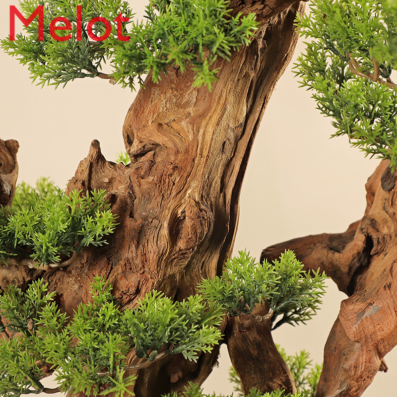 Light Luxury New Chinese Style Artificial Greeting Pine Entrance Decoration Indoor Hotel Tea House Club Soft Outfit Decoration