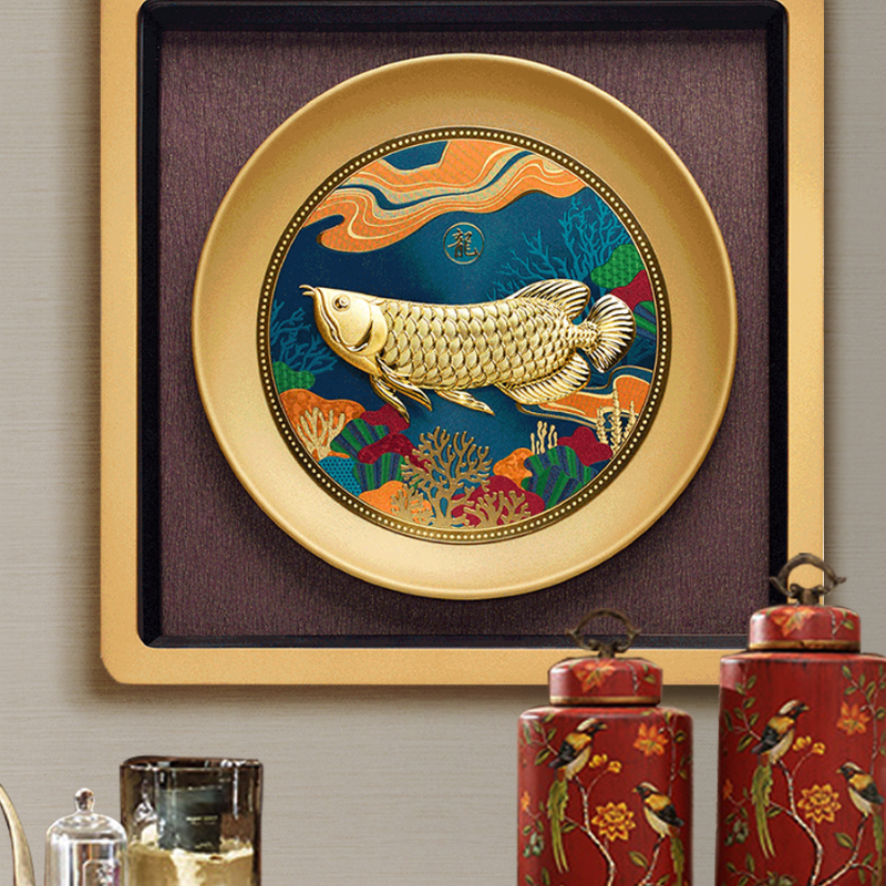 Fish Ornaments Lucky Gold Foil Painting Moving into the New House Moving Living Room Office Company Opening New Years's Banquet