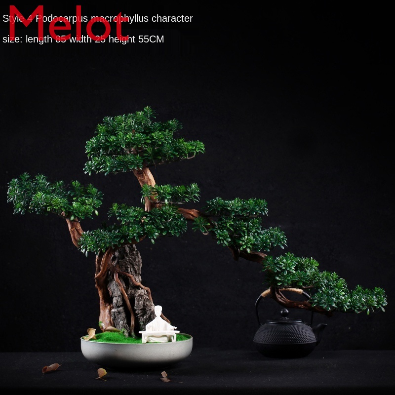 Artificial Greeting Pine Root Carving Crafts Tree Bouldering New Chinese Book Desktop Living Room Desktop Bonsai Decoration