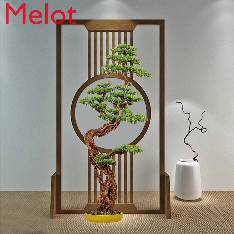 New Chinese Artificial Green Plant Welcome Pine Hallway Soft Outfit Large Pine Tree Large Front Desk Decoration Ornaments