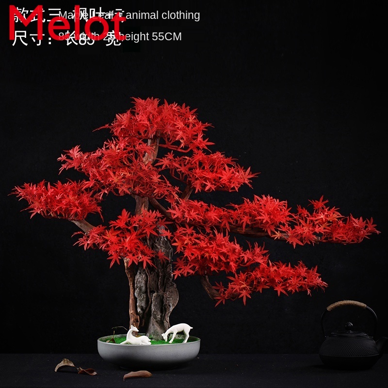 Artificial Greeting Pine New Chinese Style Hotel Living Room Hallway Home Ornament Beauty Pine Potted Bonsai