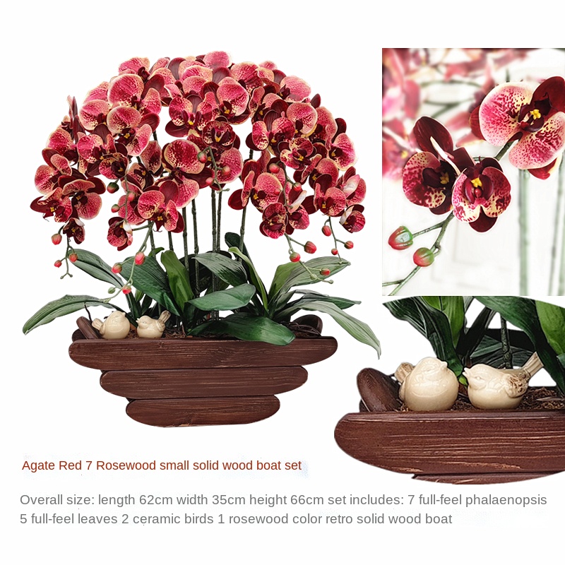 High Quality New Chinese Phalaenopsis Emulational Flower Decoration Living Room Fake Flower Green Plant Decorative Flower