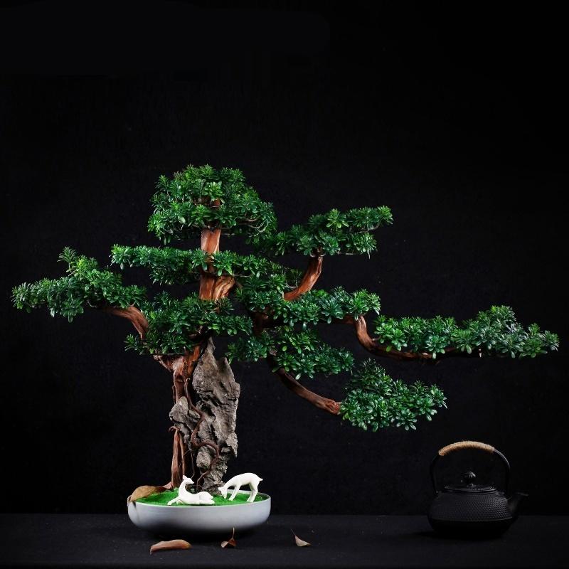 Tree Rock Root Carving Crafts Simulation Songxin Chinese Hotel Living Room Shelf Desktop Modeling Bonsai