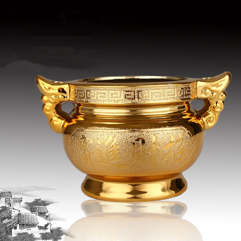 Ceramics God of Wealth Incense Burner Ornaments Buddha Hall Worship Accessories Traditional Buddhist Decoration Supplies