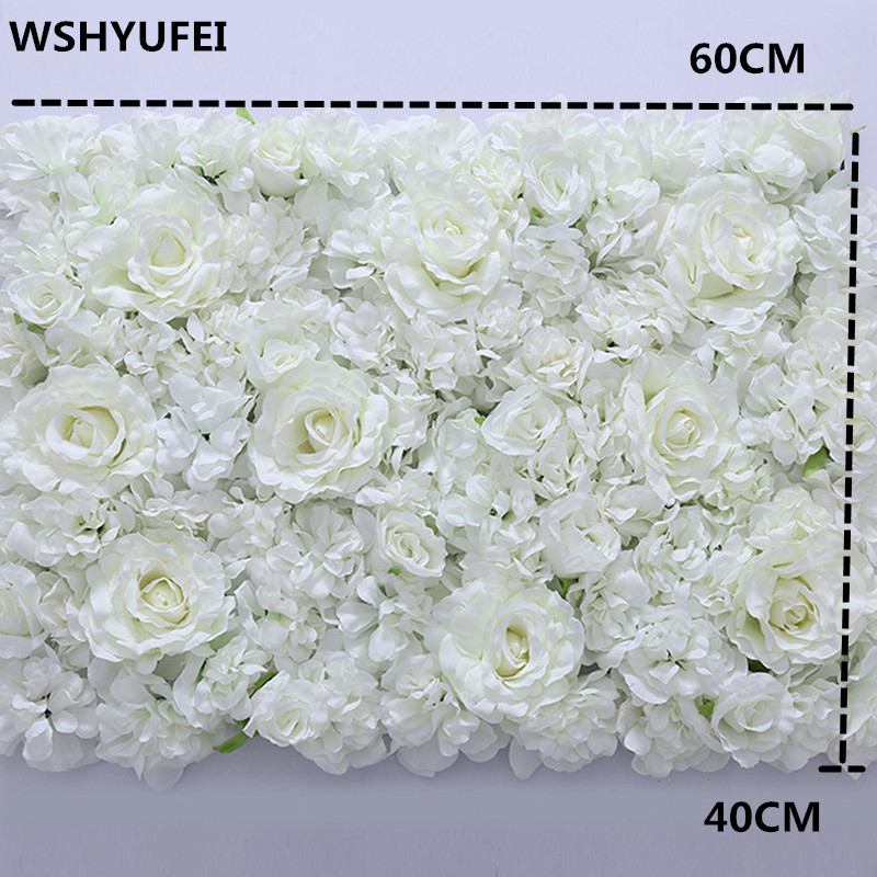 60x40cm Artificial Flower wall decoration Road Lead Hydrangea Peony Rose Flower Mat Wedding Arch Pavilion Corners decor floral