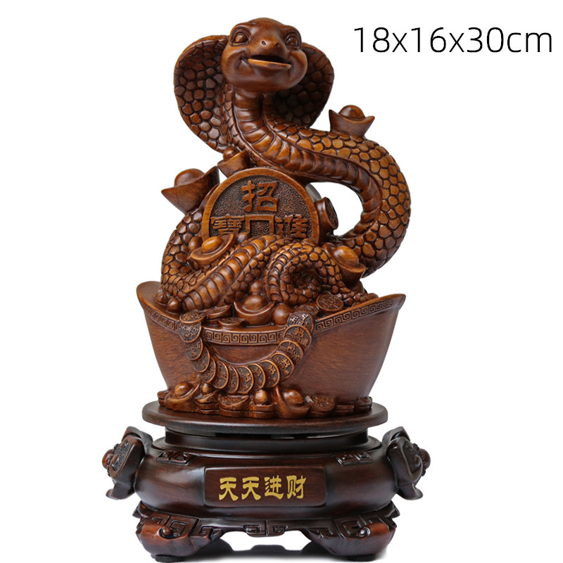 Chinese Fengshui Lucky Zodiac Snake Resin Statue Home Decor Living Room Decorations Birthday Present Housewarming Gifts Crafts