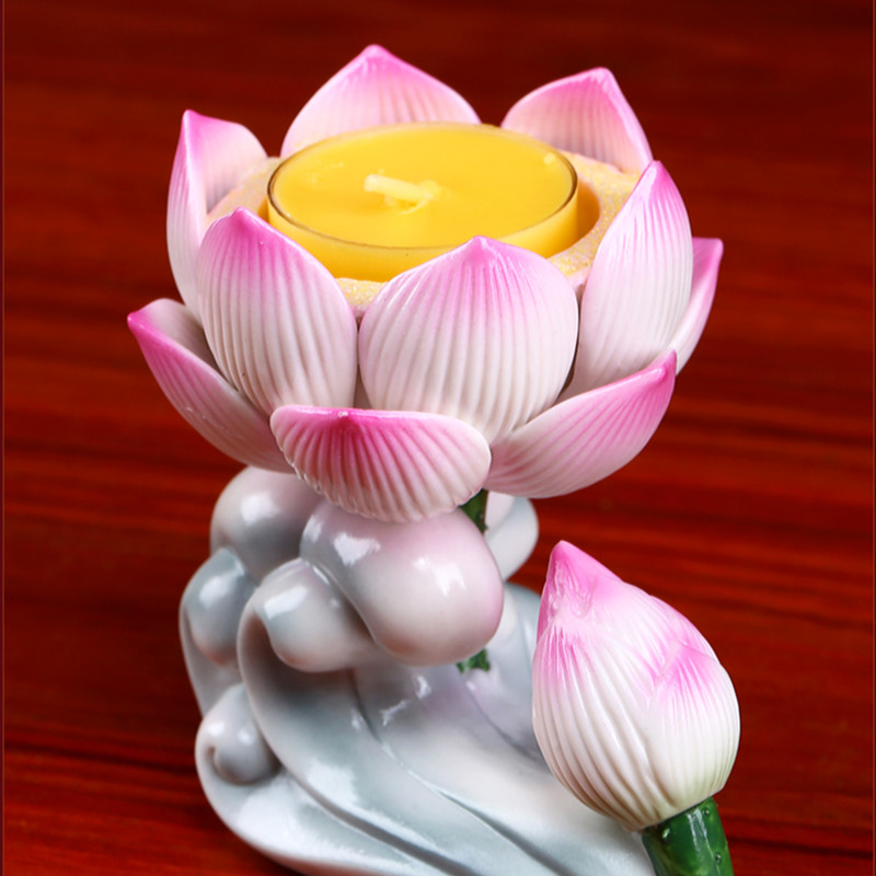Ceramics Lotus Candlestick Home Decoration Buddhist Worship Decor Accessories Buddha Hall Butter Lamp Base Buddha Tools Supplies