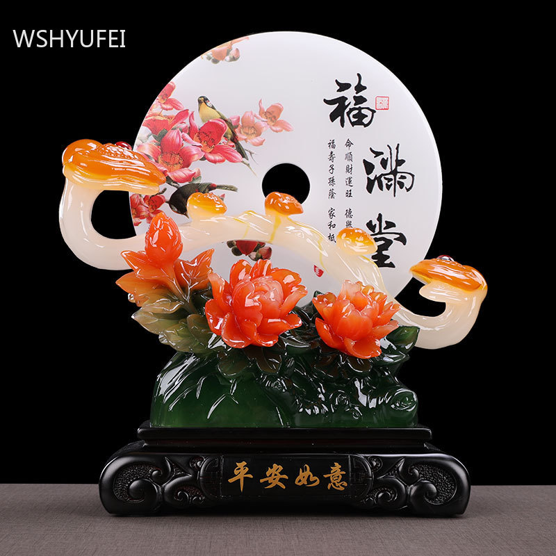 Traditional Resin Smooth Sailing Shop Lucky Fortune Ornaments Study Desktop Sculpture Decoration Home Feng Shui Decor Crafts