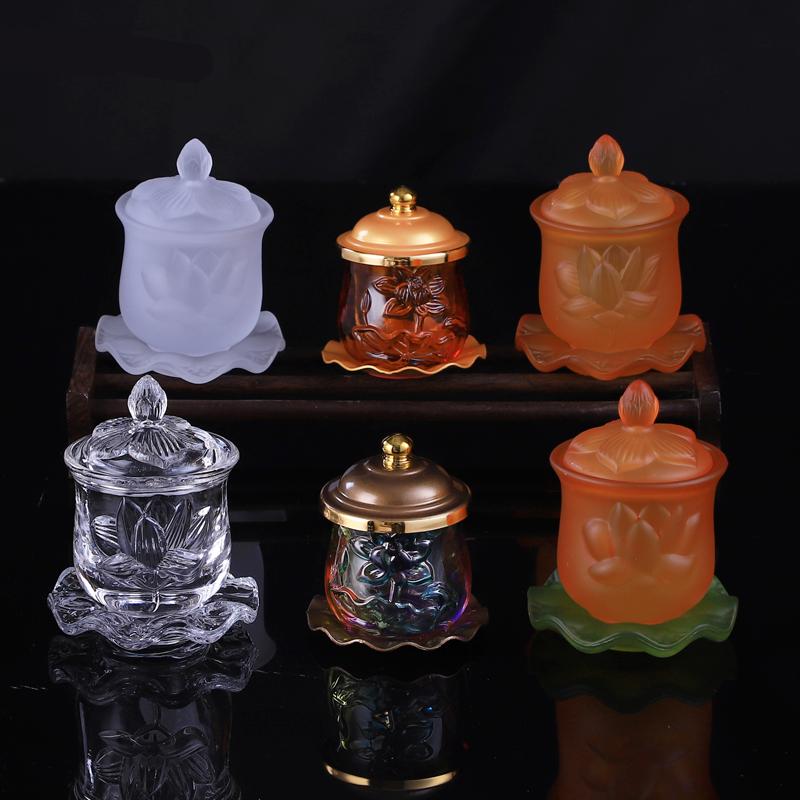 Chinese Buddha Hall Offer Table Ceramics Holy Water Cup Traditional Buddhism Worship Supplies Creativity Home Decoration Craft