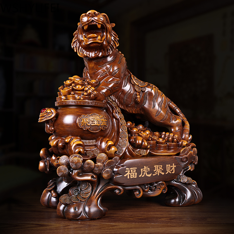 Chinese Style Lucky Tiger Animal Resin Decorations Ornaments Living Room Bedroom Office Desktop Decorations Crafts Gifts