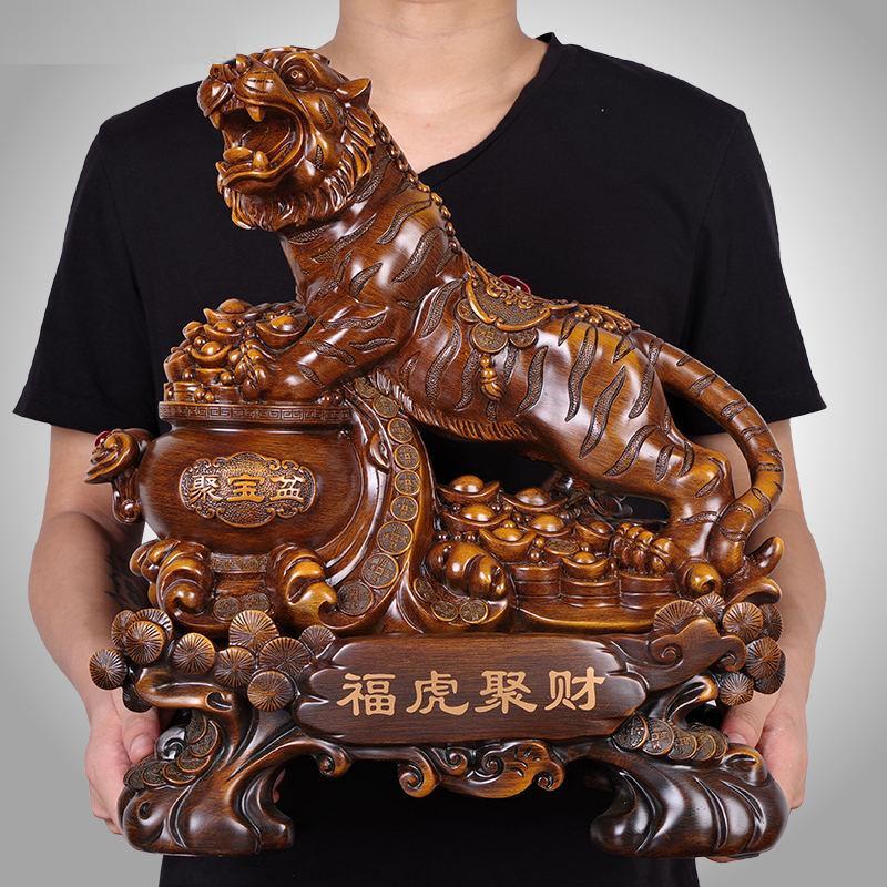 Chinese Style Lucky Tiger Animal Resin Decorations Ornaments Living Room Bedroom Office Desktop Decorations Crafts Gifts