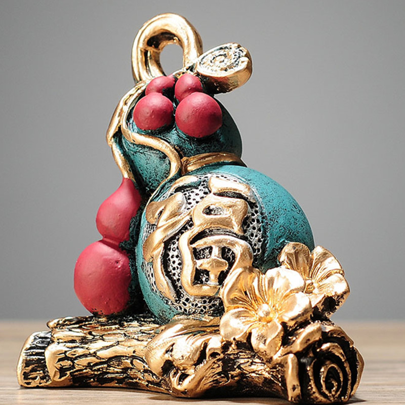Creative Gourd Model Feng Shui Decoration Resin Car Accessories Home Living Room Office Tabletop Ornaments Crafts Decor
