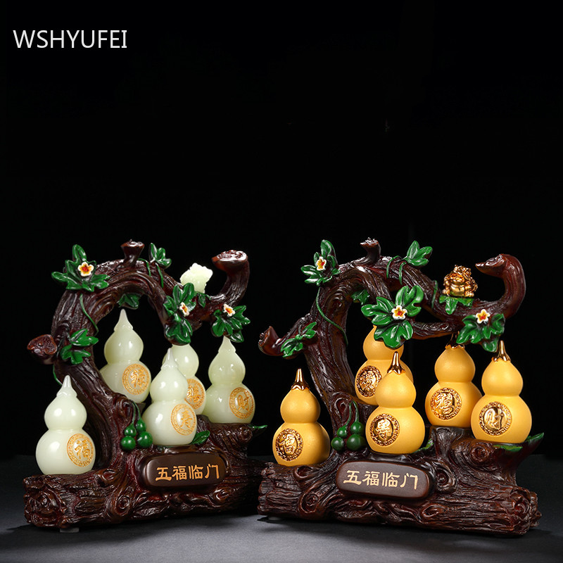 Traditional Resin Five Blessings Home Ornaments Office Desktop Lucky Decoration Shop Opening Auspicious Gift Crafts