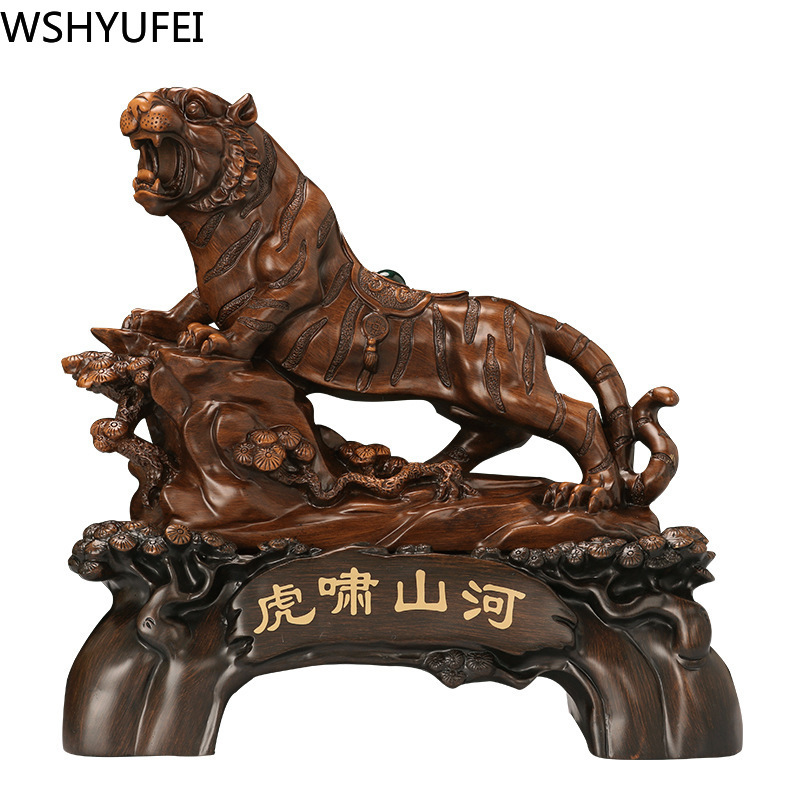 Resin Tiger Chinese Zodiac Tiger Home Decorations Natural Resin Making Birthday Gifts and Christmas Gifts Wedding decoration