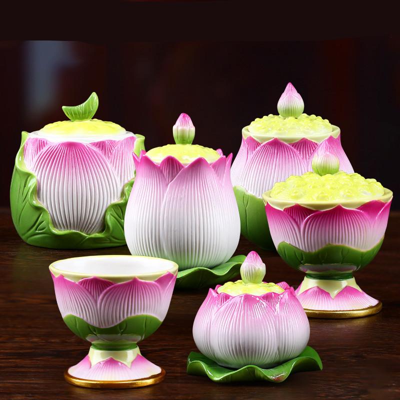 Buddha Hall Ceramics Water Supply Cup Ornaments Home Bogu Frame Feng Shui Decoration Buddhist Worship Decor Accessories