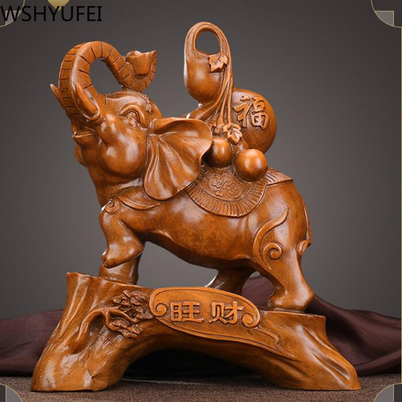 WSHYUFEI Vintage resin elephant statue decorations animal model Ornament Home Office Figurine Crafts Creativity Desktop Decor