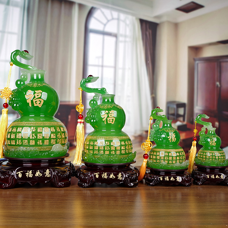Traditional gourd Resin Sculpture home Decoration Office Desktop lucky fortune Ornaments crafts Housewarming Opening gifts