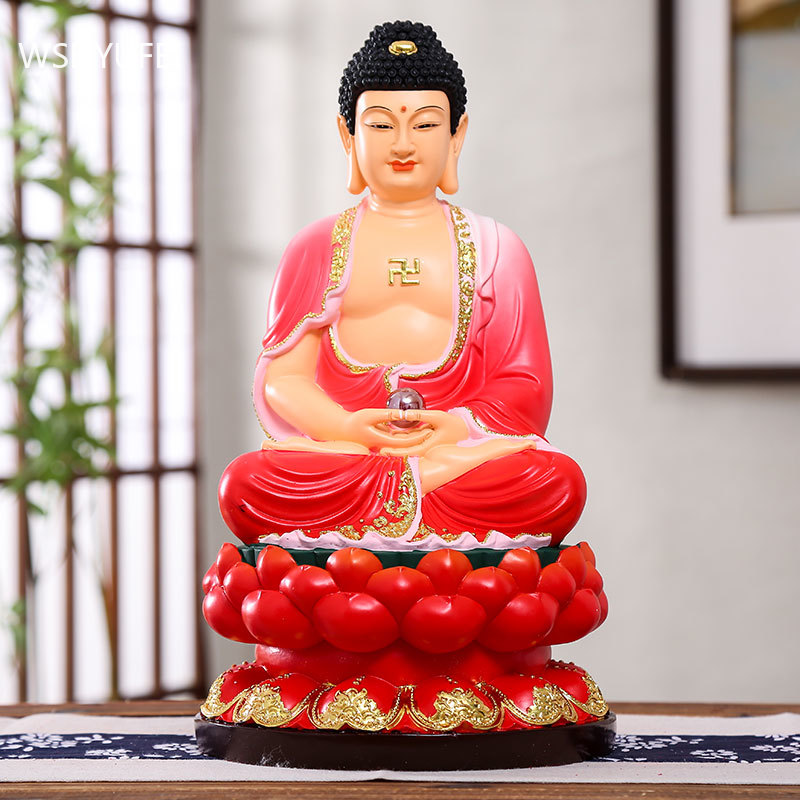 Traditional Smiley Buddha Statue Model Resin Ornaments Living Room Wine Cabinet Feng Shui Decoration Buddha Hall Accessories